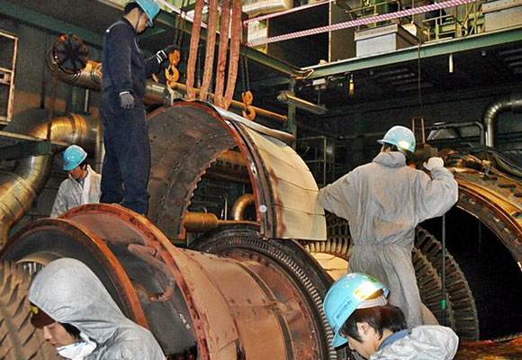 해외발전설비 정비 사진