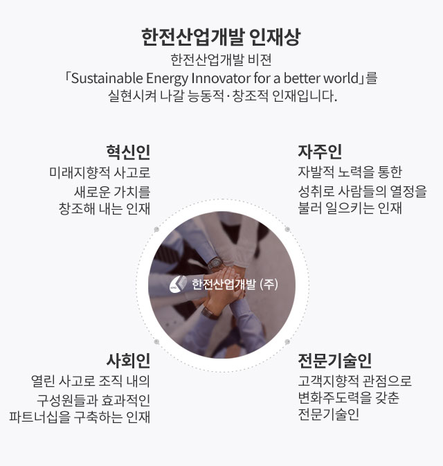 한전산업개발 인재상 - 내용은 아래 문장에서 자세히 기술합니다.