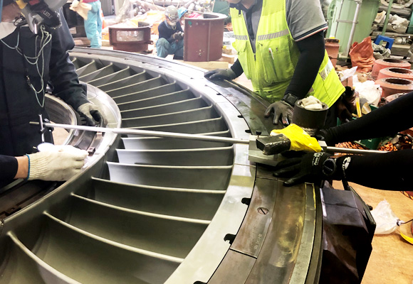 Laser 및 정밀측정 장비를 이용한 Alignment 사진